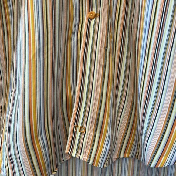 Thomas Dean cotton multicolored vertical stripe long sleeve shirt Size L EUC - Picture 4 of 10